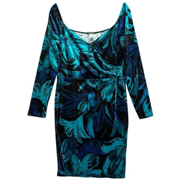 Venus Velvet Wrap Dress Size Large Wide Sweetheart Neck Witchy Whimsigoth Vixen - Picture 1 of 10
